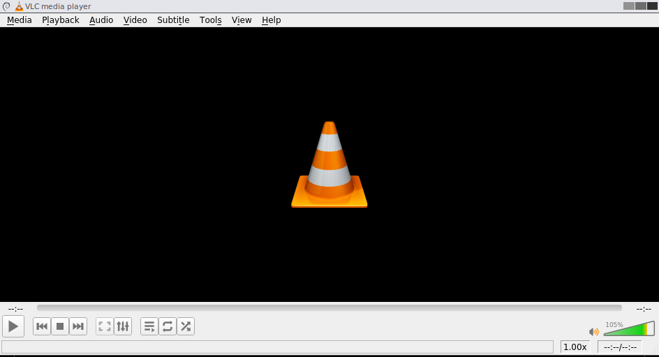 VLC with normal buttons and
menus