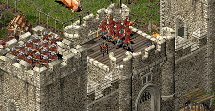 castle gate with soldiers
garrisoned