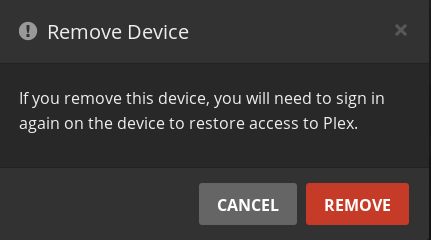 Prompt to remove
device